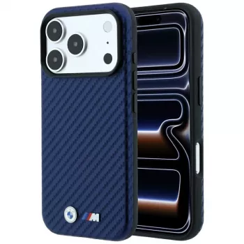 BMW M funda MagSafe Carbon Metal Logo para iPhone 18 Pro / 17 Pro - navy