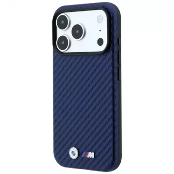 BMW M funda MagSafe Carbon Metal Logo para iPhone 18 Pro / 17 Pro - navy