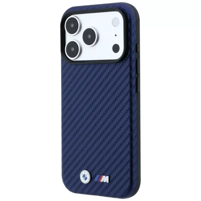 BMW M funda MagSafe Carbon Metal Logo para iPhone 18 Pro / 17 Pro - navy