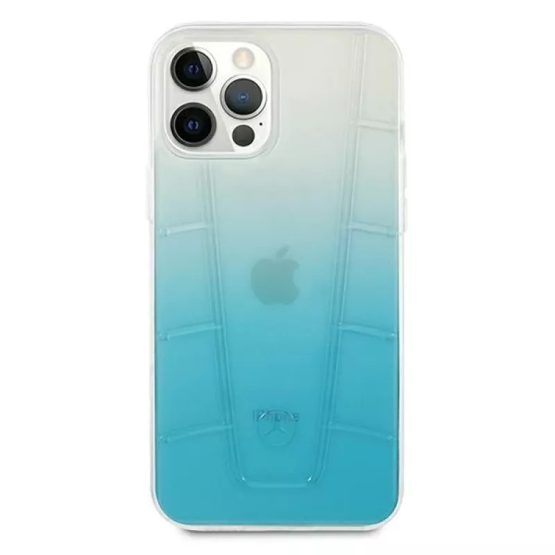 Mercedes-Benz MEHCP12LCLGBL carcasa rígida para iPhone 12 Pro Max Transparent Line azul