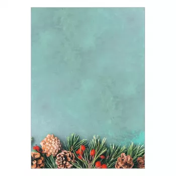 SIGEL DP642 Papel de carta navideño, motivo navideño verde, A4, 90 g/m2, 100 hojas