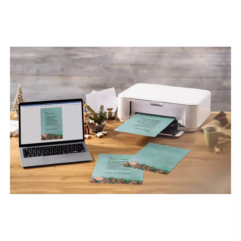 SIGEL DP642 Papel de carta navideño, motivo navideño verde, A4, 90 g/m2, 100 hojas