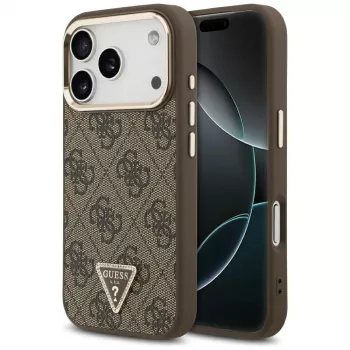 Funda MagSafe GUESS 4G Triangle Logo para iPhone 17 Pro / 18 Pro - Marrón