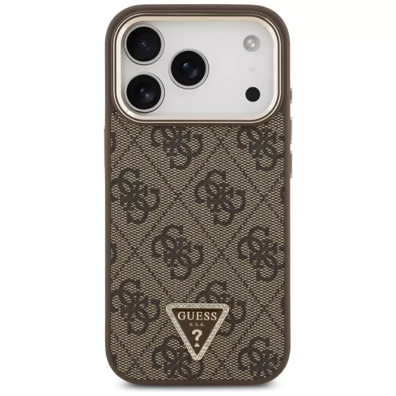 Funda MagSafe GUESS 4G Triangle Logo para iPhone 17 Pro / 18 Pro - Marrón