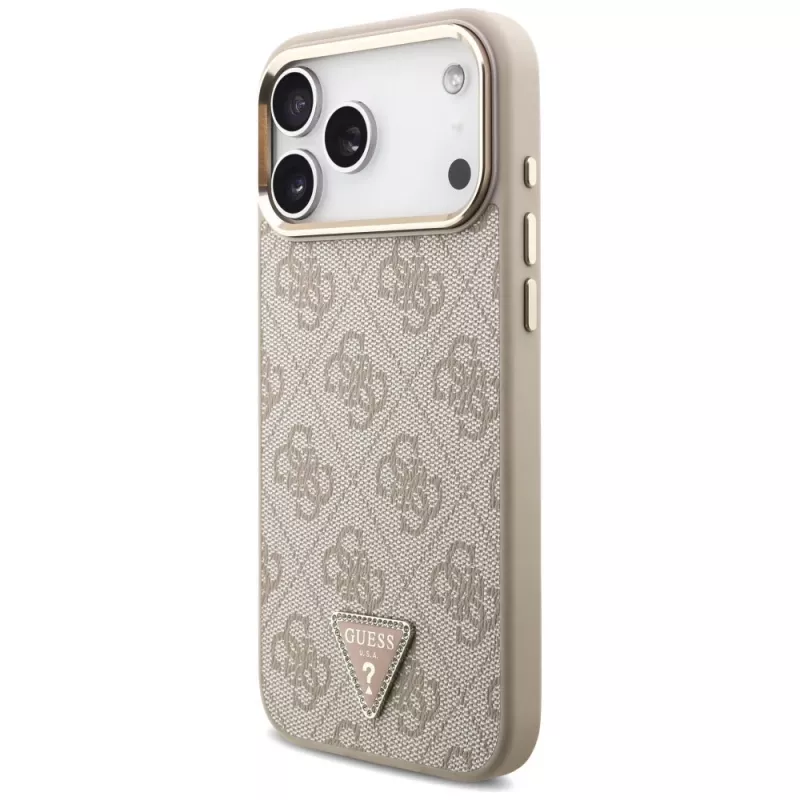 Funda MagSafe GUESS 4G Triangle Logo para iPhone 18 Pro Max / 17 Pro Max - Oro rosa