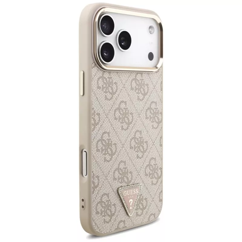 Funda MagSafe GUESS 4G Triangle Logo para iPhone 18 Pro Max / 17 Pro Max - Oro rosa