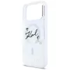Funda MagSafe Karl Lagerfeld Liquid Glitter Karl Script Logo para iPhone 17 Pro transparente