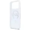 Funda MagSafe Karl Lagerfeld Liquid Glitter Karl Script Logo para iPhone 17 Pro transparente