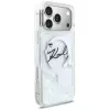 Funda MagSafe Karl Lagerfeld Liquid Glitter Karl Script Logo para iPhone 17 Pro Max, Transparente