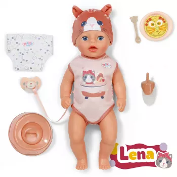 Muñeca Zapf Baby born Lena Cat 36cm cuerpo blando