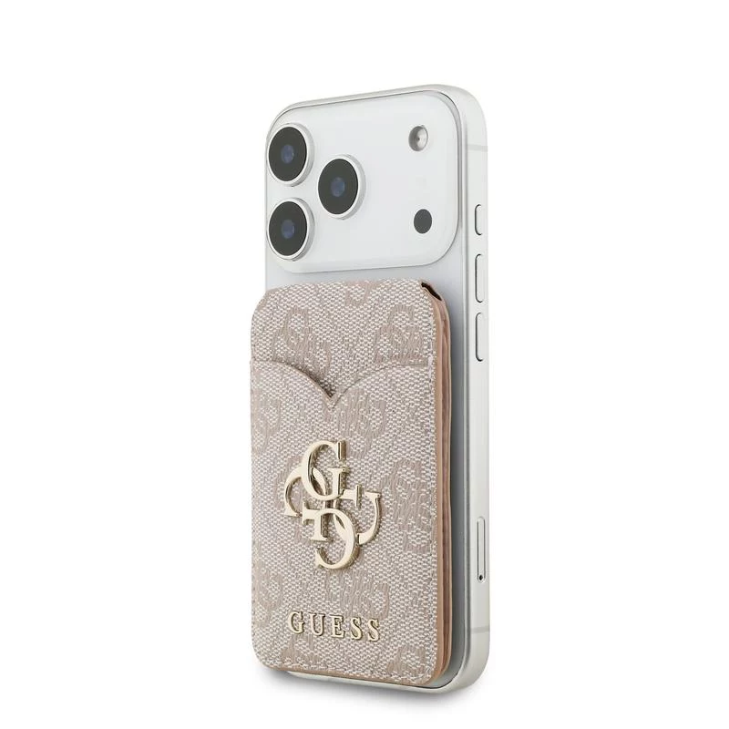 Funda cartera MagSafe GUESS 4G Stand & Mirror para iPhone - Rosa