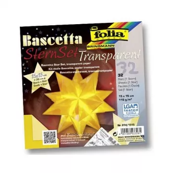 Folia Papeles plegables Estrella Bascetta Midi - 32 hojas 15x15cm colores surtidos