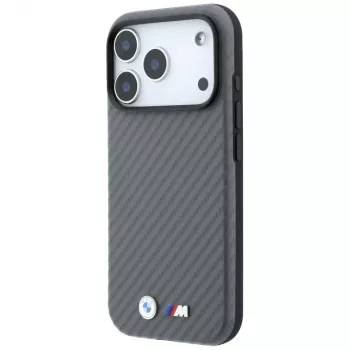 BMW M Carbon Metal Logo Funda MagSafe para iPhone 18 Pro / 17 Pro - Gris