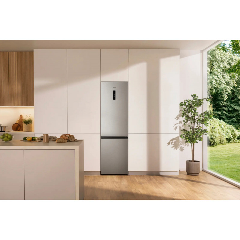 Gorenje NRK620EAXL4 frigorífico-congelador independiente, 331L de capacidad total, NoFrost Plus, acabado acero inoxidable, clase energética E