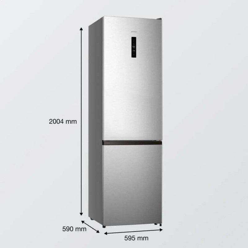 Gorenje NRK620EAXL4 frigorífico-congelador independiente, 331L de capacidad total, NoFrost Plus, acabado acero inoxidable, clase energética E