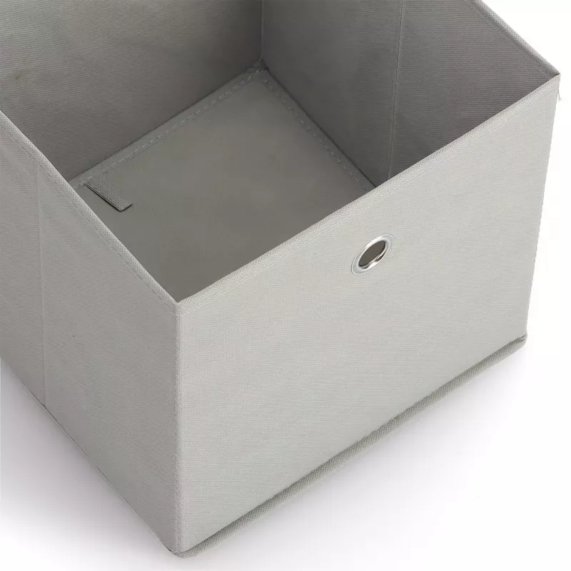 ZELLER 14422 caja de almacenamiento de tela no tejida, gris, 27L, plegable, con asa