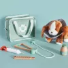 Janod set de veterinario - set de juego de rol de 10 piezas con instrumentos de madera y bolsa de tela
