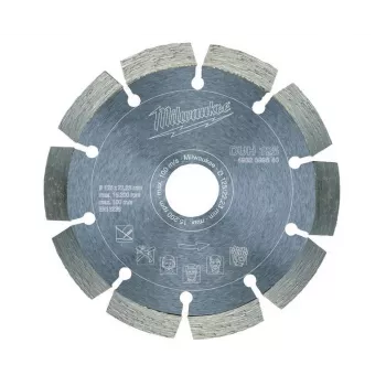 MILWAUKEE DUH disco de corte de diamante 125 mm, segmentado, corte en seco para hormigón, piedra, mampostería