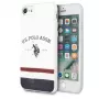 U.S. POLO ASSN. USHCI8PCSTRB funda para iPhone 7/8/SE 2020/SE 2022 blanca con estampado tricolor colección