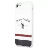U.S. POLO ASSN. USHCI8PCSTRB funda para iPhone 7/8/SE 2020/SE 2022 blanca con estampado tricolor colección