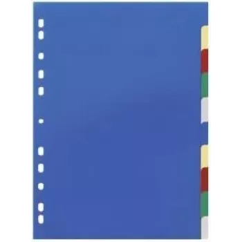 DURABLE 674027 Separadores de documentos A4 1-10, polipropileno, 10 piezas, perforación universal, colores surtidos