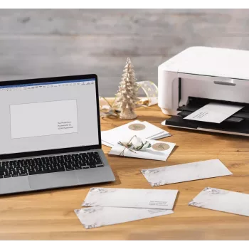 SIGEL 25 sobres navideños Rustic White DIN lang sin ventana