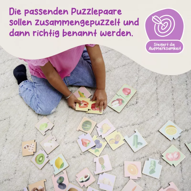 Eichhorn Puzzle Montessori - Puzzle de madera con clavijas para niños pequeños a partir de 12 meses, FSC 100%