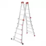 Hailo M80 Escalera combinada multiusos 4x5 peldaños, aluminio, 20 peldaños, 150 kg, EN 131 Professional