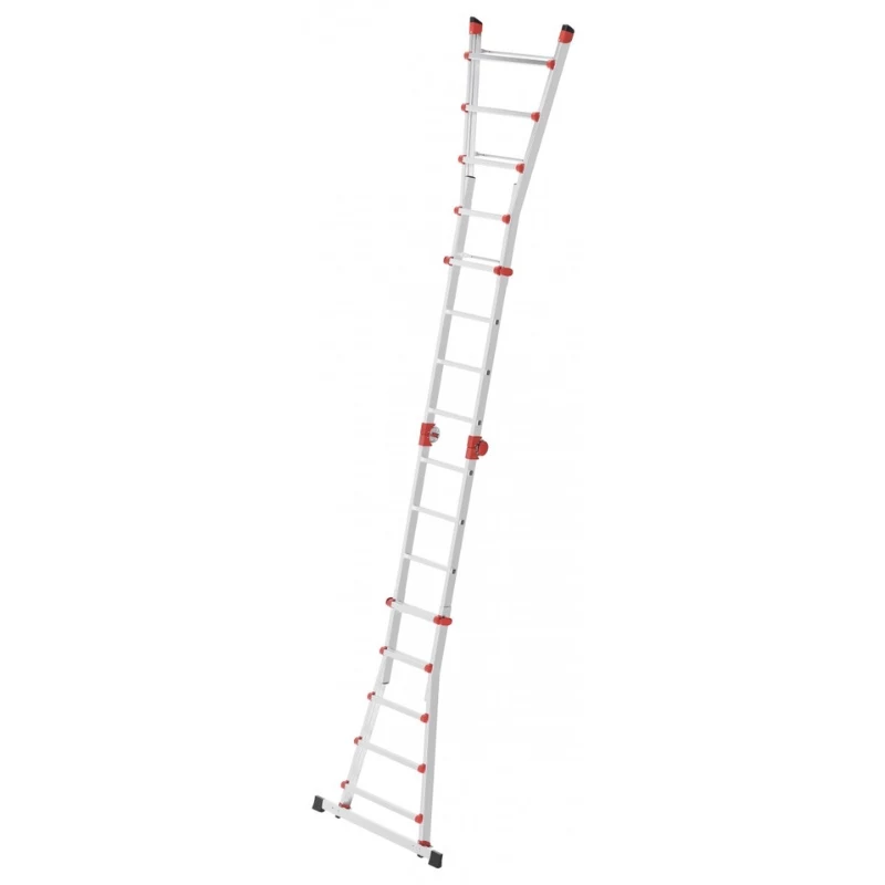 Hailo M80 Escalera combinada multiusos 4x5 peldaños, aluminio, 20 peldaños, 150 kg, EN 131 Professional