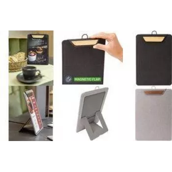 SIGEL Menú Pinza KB224 Gris claro Marrón A4 PU MDF
