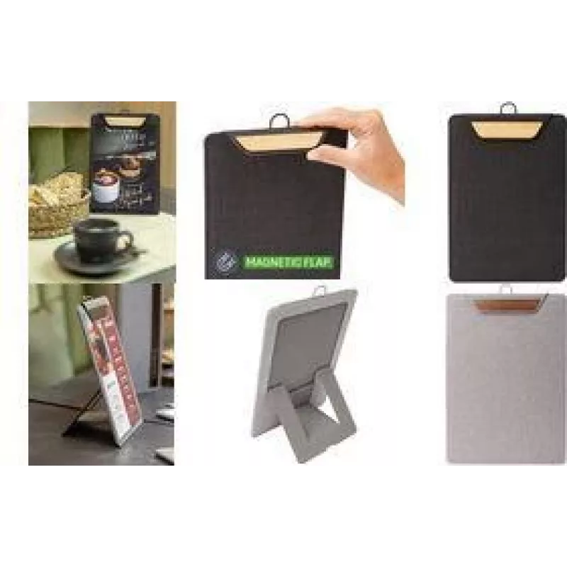 SIGEL Menú Pinza KB224 Gris claro Marrón A4 PU MDF