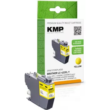 KMP Cartucho de tinta amarillo remanufacturado para Brother LC422XLY (MFC-J5340DW, MFC-J5740DW, MFC-J6540DW, MFC-J6940DW) - Alto rendimiento 1500 páginas