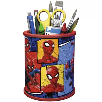 RAVENSBURGER Puzzle 3D Portalápices Spider-Man - 54 piezas, Oficial Marvel, Easy Click