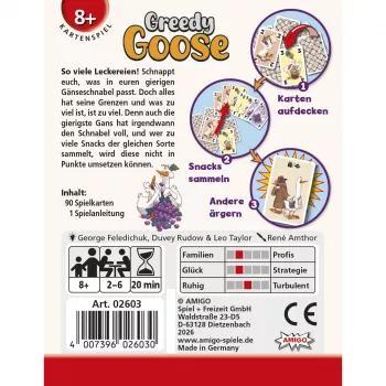 AMIGO Greedy Goose Juego de mesa infantil para 2-4 jugadores a partir de 5 años