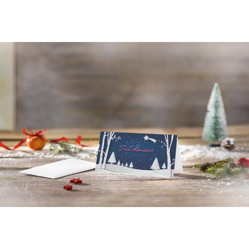 SIGEL DS087 Tarjetas de Navidad Pop-up Paisaje invernal DIN largo, 25 tarjetas con sobres
