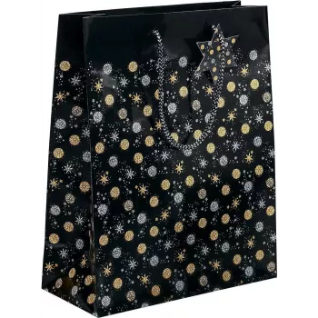 Sigel GT028 Stardust Bolsa de regalo Navidad, grande, 26 x 33 cm