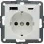 Berker S.1 toma de corriente SCHUKO con USB-C PD 20W, blanco polar mate
