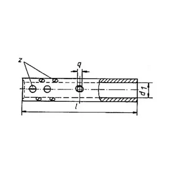 KLAU casquillo roscado de tubo 10mm² 552R con orificio de soldadura para conexión de conductores