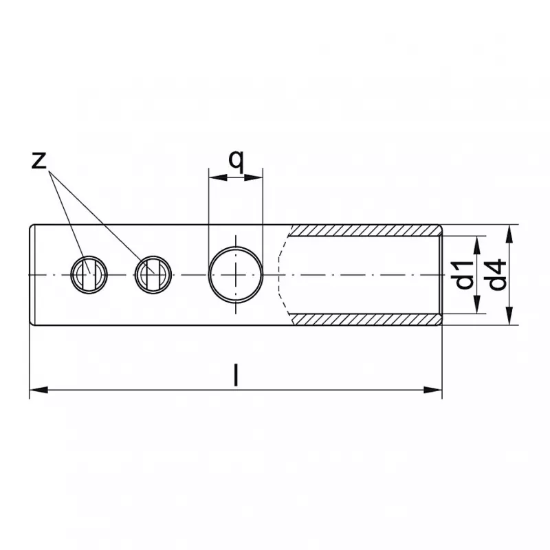 KLAU casquillo roscado de tubo 10mm² 552R con orificio de soldadura para conexión de conductores