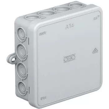 OBO A 14 caja de derivación 100x100x38 mm gris claro RAL 7035 IP55