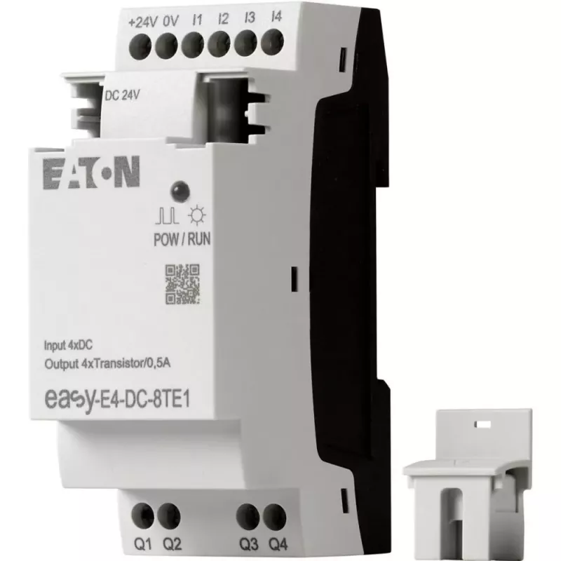 Eaton easyE4 DC 8TE1 Módulo de ampliación de E/S digitales, 4DI/4DO, 24V DC, transistor PNP