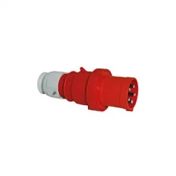BALS CEE Conector industrial macho 5 polos 63A 400V IP44 6h Multi-Grip recto rojo 2155