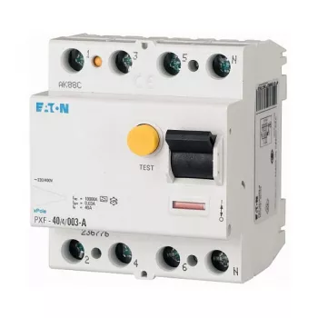 Eaton PXF-40/4/03-A Interruptor diferencial (RCCB), 40 A, 4 polos, 300 mA, tipo A, 230/400 V AC