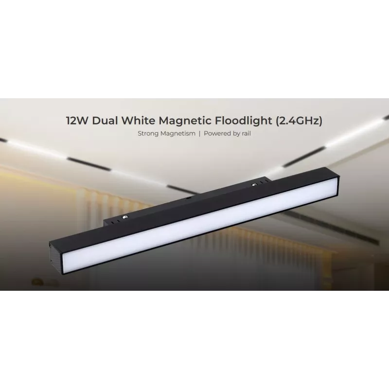 MIBOXER MF2-12A-RF LED 48V Foco de carril 12W CCT 2.4G Tunable White negro