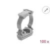 Delock soporte para funda de cables con clip de cierre, atornillable para tubo protector de cables de 25 mm, 100 unidades, gris