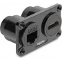 Delock panel doble de montaje RJ45 Cat.6 + HDMI 4K conector hembra negro