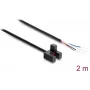 Delock barrera fotoeléctrica en horquilla 5 mm tipo F con 4 extremos de cable abiertos PNP L/D conmutable 2 m