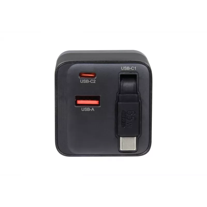 ALLNET cargador de pared GaN USB-C PD de 65W con Quick Charge 3.0, 2x USB-C y 1x USB-A