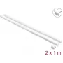 Delock Canaleta autoadhesiva para cables con tapa corredera 24 x 14 mm incl. conectores - 1 m de longitud, pack de 2, blanco