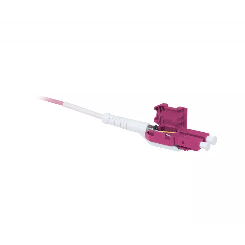 SYNERGY21 OM4 Cable de fibra óptica LC a LC dúplex Uniboot Push-Pull, 5m, aqua, LSZH, 2mm